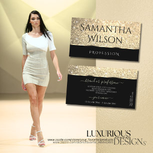 HelderGold Glitter Luminous Stars zwarte kwaliteit Visitekaartje