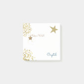 Heldergouden glitter sapphire maakt een wensvakant post-it® notes (Voorkant)