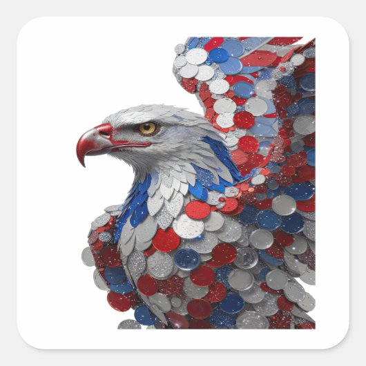 Heldergrijs AMERICAN EAGLE Stickerontwerp Vierkante Sticker (Voorkant)