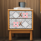 Heldergrijs en roze, gecompliceerd elegant  tissuepapier