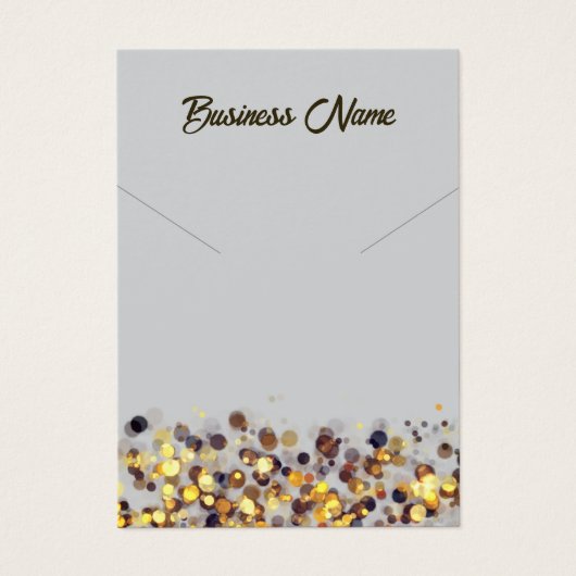 Heldergrijs gouden QR code ketting display kaart (Voorkant)