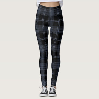Heldergrijs, zwart, Oxford Blue kleuren Tartan Leggings