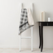Heldergrijs zwart winterwit Snowflake patroon Sherpa Deken (In situ)