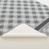 Heldergrijs zwart winterwit Snowflake patroon Sherpa Deken (3/4)