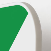 Heldergroen brede witte diagonale racestrepen pickleball paddle (Links Detail)