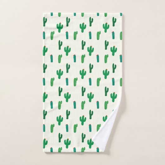 Heldergroen cactus-patroon bad handdoek (Handdoek)