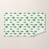 Heldergroen cactus-patroon bad handdoek (Handdoek)