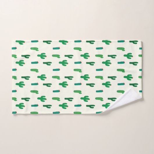 Heldergroen cactus-patroon bad handdoek (Handdoek)