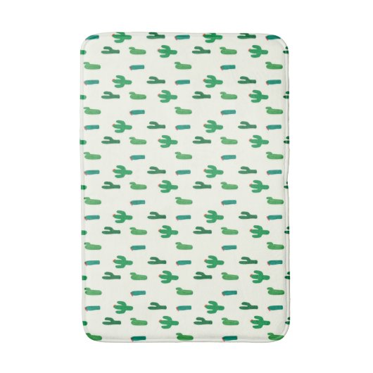 Heldergroen cactus-patroon badmat (Voorkant Verticaal)