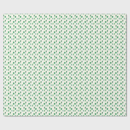 Heldergroen cactus-patroon cadeaupapier (Vlak)