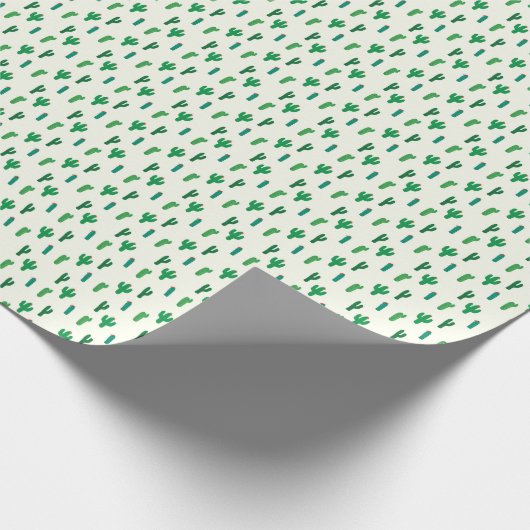 Heldergroen cactus-patroon cadeaupapier (Hoek)