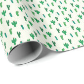 Heldergroen cactus-patroon cadeaupapier (Rol Hoek)