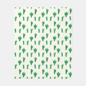 Heldergroen cactus-patroon fleece deken (Voorkant)