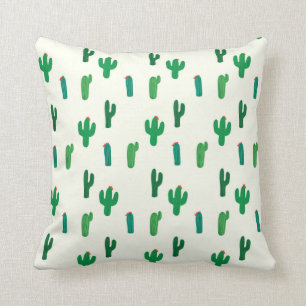 Heldergroen cactus-patroon kussen