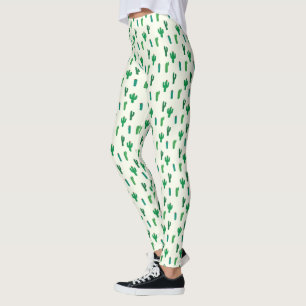 Heldergroen cactus-patroon leggings