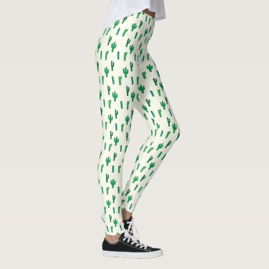 Heldergroen cactus-patroon leggings (Rechts)