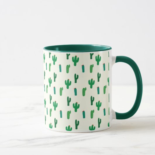 Heldergroen cactus-patroon mok (Rechts)