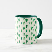 Heldergroen cactus-patroon mok (Voorkant rechts)