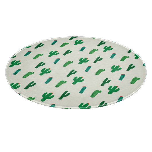 Heldergroen cactus-patroon snijplank (Hoek)