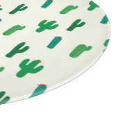 Heldergroen cactus-patroon snijplank (Hoek)