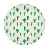 Heldergroen cactus-patroon snijplank (Voorkant)