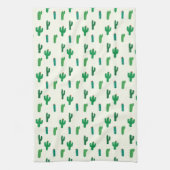 Heldergroen cactus-patroon theedoek (Verticaal)