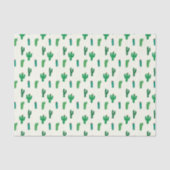 Heldergroen cactus-patroon tissuepapier (Voorkant)