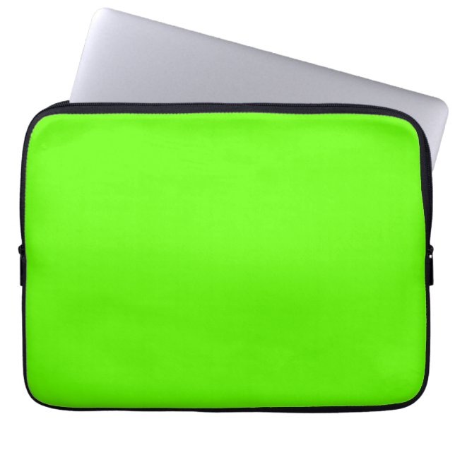 Heldergroen (effen kleur) laptop sleeve (Voorkant)