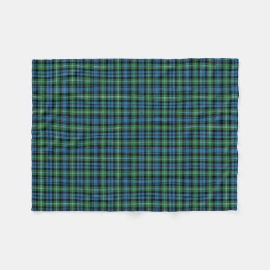 Heldergroen en blauw geruite Lyon Tartan Fleece Deken (Voorkant (Horizontaal))