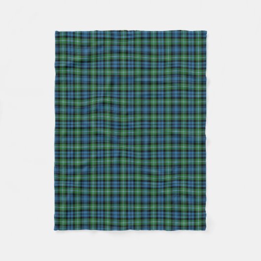 Heldergroen en blauw geruite Lyon Tartan Fleece Deken (Voorkant)