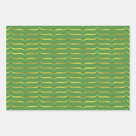 Heldergroen en goud inpakpapier vel (Voorkant 2)