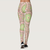 Heldergroen en Magenta Mandala Patroon Leggings (Achterkant)