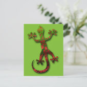 Heldergroen en rood Sinaasappel Gecko Briefkaart (Staand voorkant)