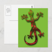 Heldergroen en rood Sinaasappel Gecko Briefkaart (Voorkant / Achterkant)