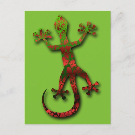 Heldergroen en rood Sinaasappel Gecko Briefkaart (Voorkant)