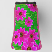 Heldergroen en roze ventilatorpatroon golfheadcover (Draai 90)