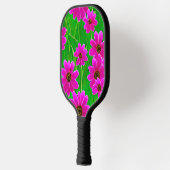 Heldergroen en roze ventilatorpatroon pickleball paddle (Links)