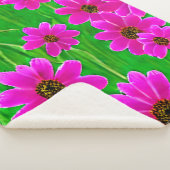 Heldergroen en roze ventilatorpatroon sherpa deken (3/4)