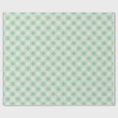 Heldergroen en winterwit Snowflake-patroon Cadeaupapier (Vlak)