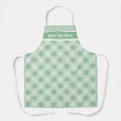 Heldergroen en winterwit Snowflake-patroon Schort (Voorkant)