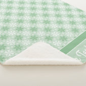 Heldergroen en winterwit Snowflake-patroon Sherpa Deken (3/4)