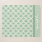 Heldergroen en winterwit Snowflake-patroon Sherpa Deken (Voorkant (horizontaal))
