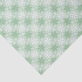 Heldergroen en winterwit Snowflake-patroon Tissuepapier (Detail)