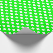 Heldergroen en wit poka dot wrapping paper cadeaupapier (Hoek)