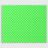 Heldergroen en wit poka dot wrapping paper cadeaupapier (Vlak)