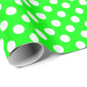 Heldergroen en wit poka dot wrapping paper cadeaupapier (Rol Hoek)