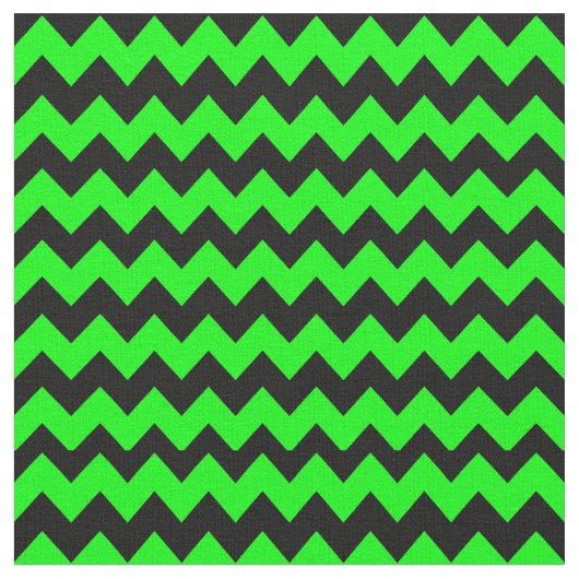 Heldergroen en zwart Chevron Pattern Stof (Close Up)