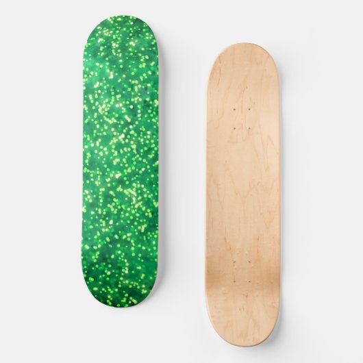 heldergroen faux glitter ontwerp persoonlijk skateboard (Voorkant)