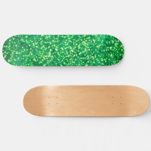  heldergroen faux glitter ontwerp persoonlijk skateboard (Horizontaal)