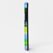Heldergroen geel, grijs Aqua Stripes Patroon Case-Mate iPhone Case (Achterkant/links)
